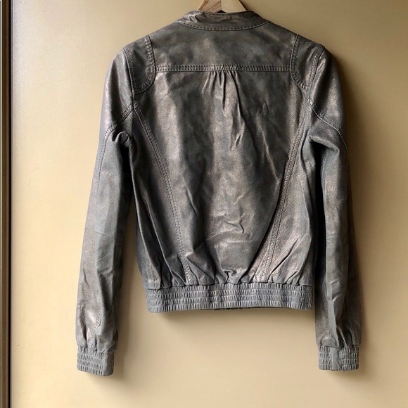 NAF NAF real leather iridescent  gold jacket - Picture 2 of 8